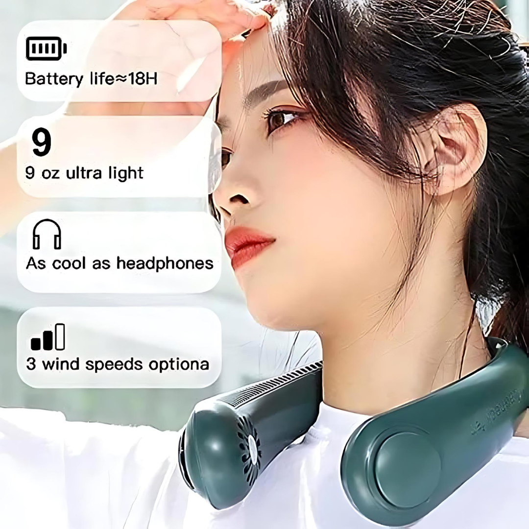 QB™ Portable Bladeless Hanging Rechargeable Neck Fan