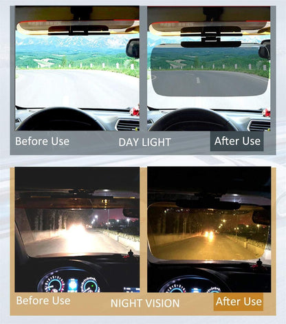 Sun Visor Anti-Glare Extension Shade For Car 2 In 1 Day And Night Shade Protector I Plastic Material I Clipped In Front Side New Arrival