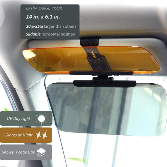Sun Visor Anti-Glare Extension Shade For Car 2 In 1 Day And Night Shade Protector I Plastic Material I Clipped In Front Side New Arrival