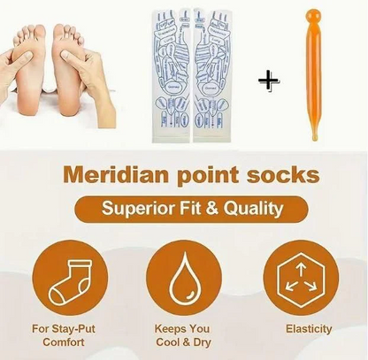 Acupressure Reflexology Socks With Pressure Point Stick  🔥2 Socks + 1 Stick FREE 🔥