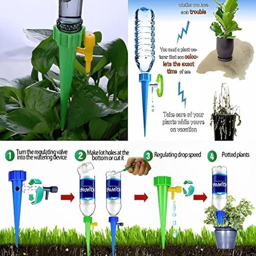 Plant Automatic Water Dropper for Garden Home Office with Slow Release Control Valve Switch, Self-Watering Spikes for Pots Plant Automatic Plant Water Devices