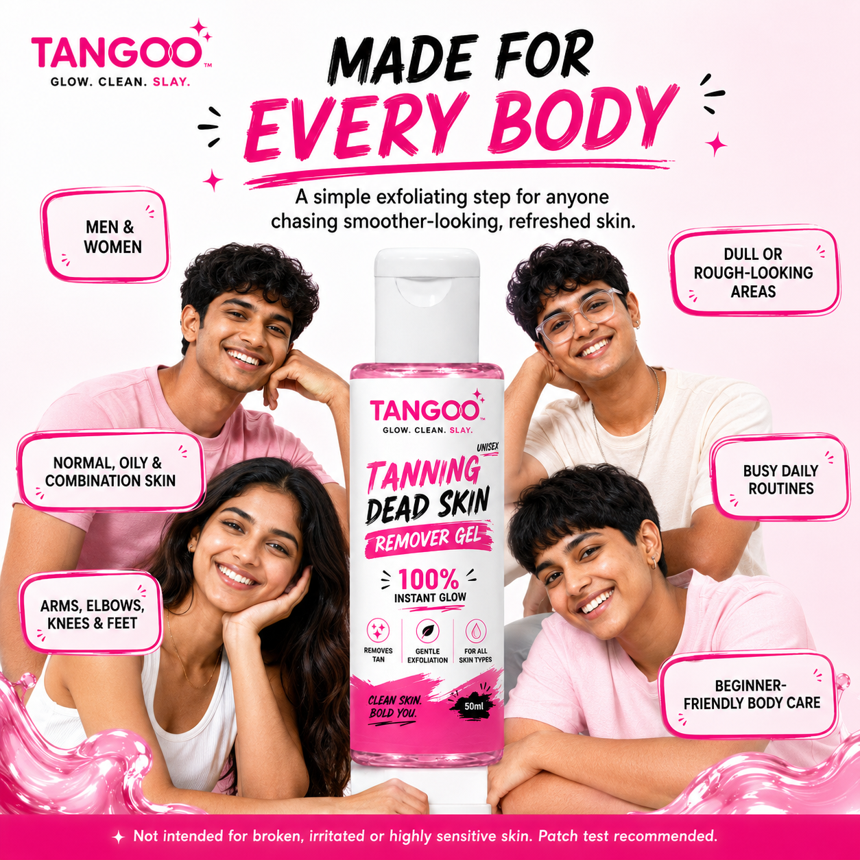 Tangoo Instant Glow Exfoliating Gel – Hand, Neck, Elbow & Knee Care