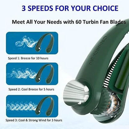 QB™ Portable Bladeless Hanging Rechargeable Neck Fan