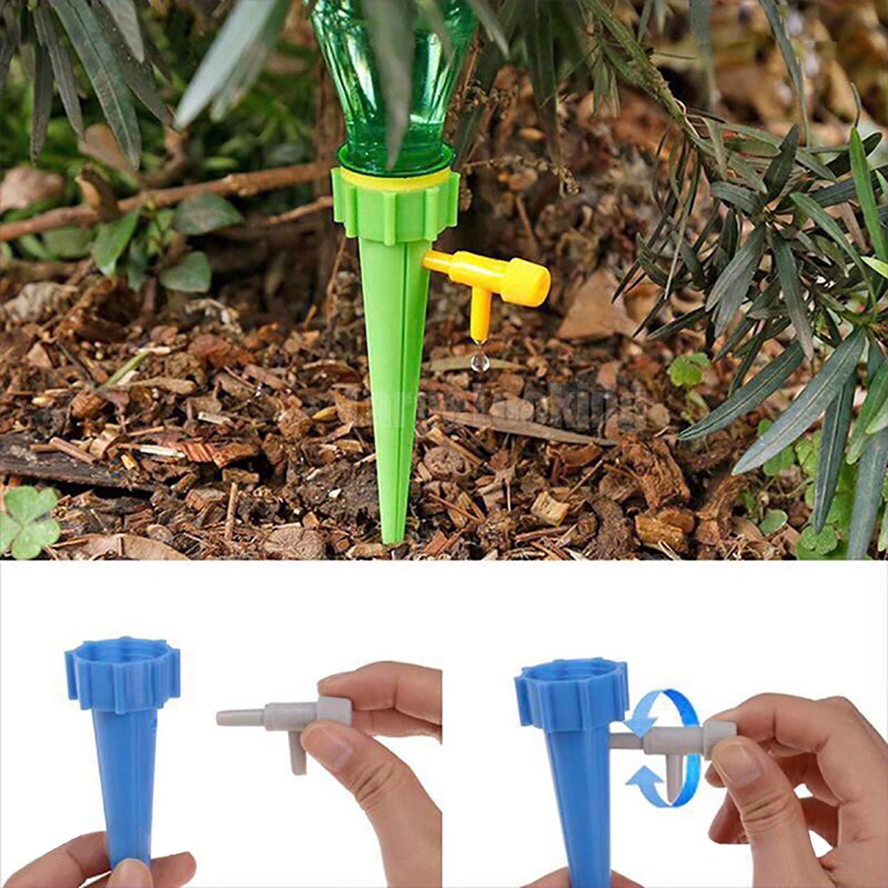 Plant Automatic Water Dropper for Garden Home Office with Slow Release Control Valve Switch, Self-Watering Spikes for Pots Plant Automatic Plant Water Devices