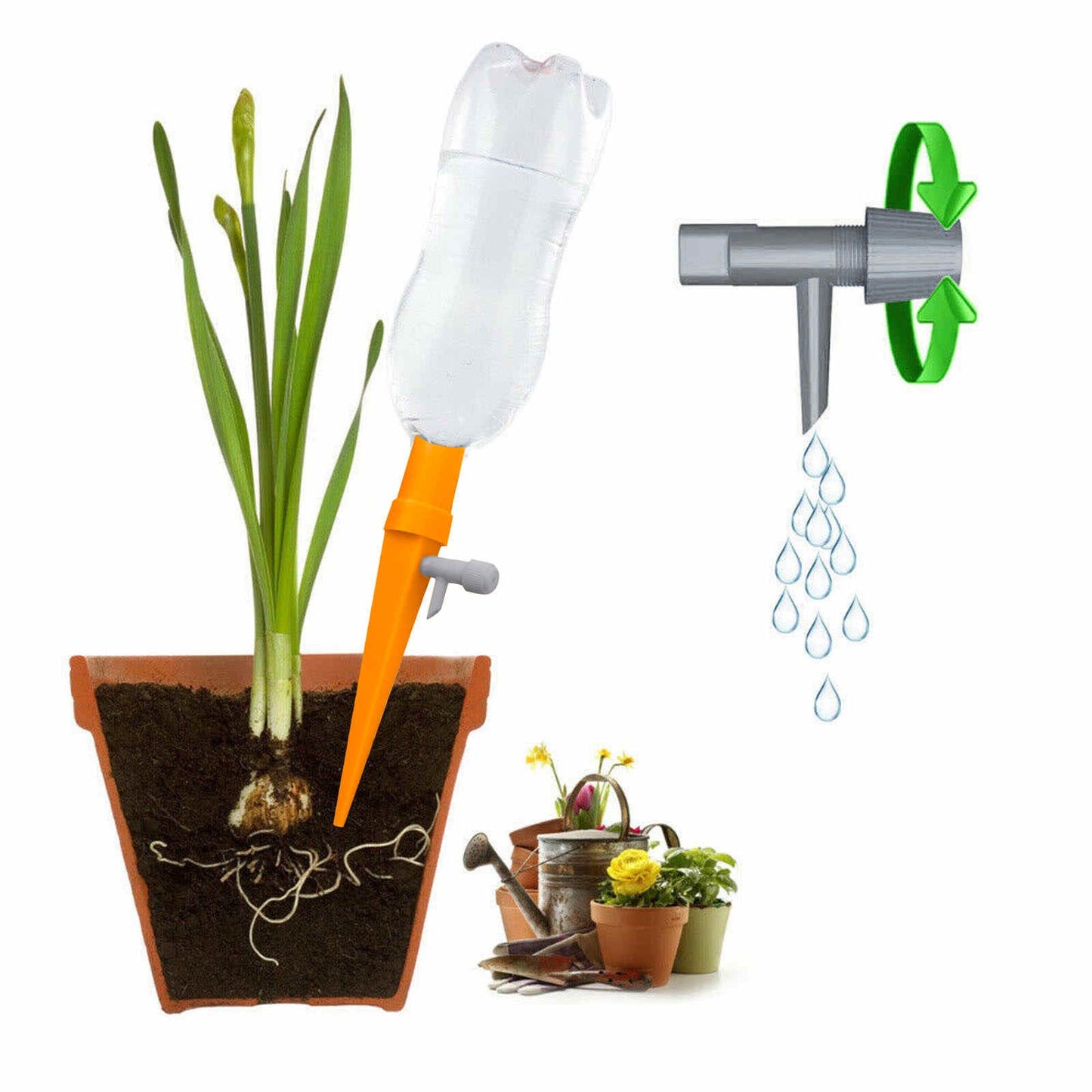 Plant Automatic Water Dropper for Garden Home Office with Slow Release Control Valve Switch, Self-Watering Spikes for Pots Plant Automatic Plant Water Devices